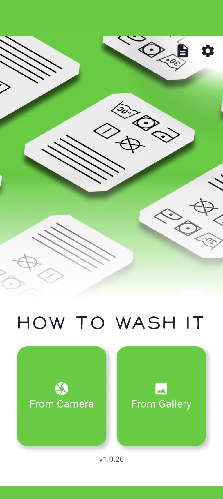 Laundry App Screen 1