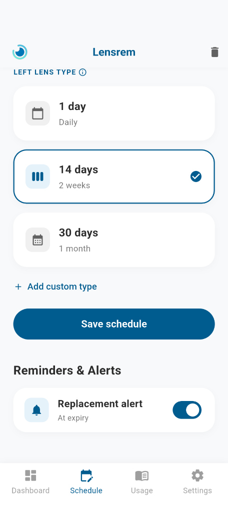 Lensrem App Screen 2